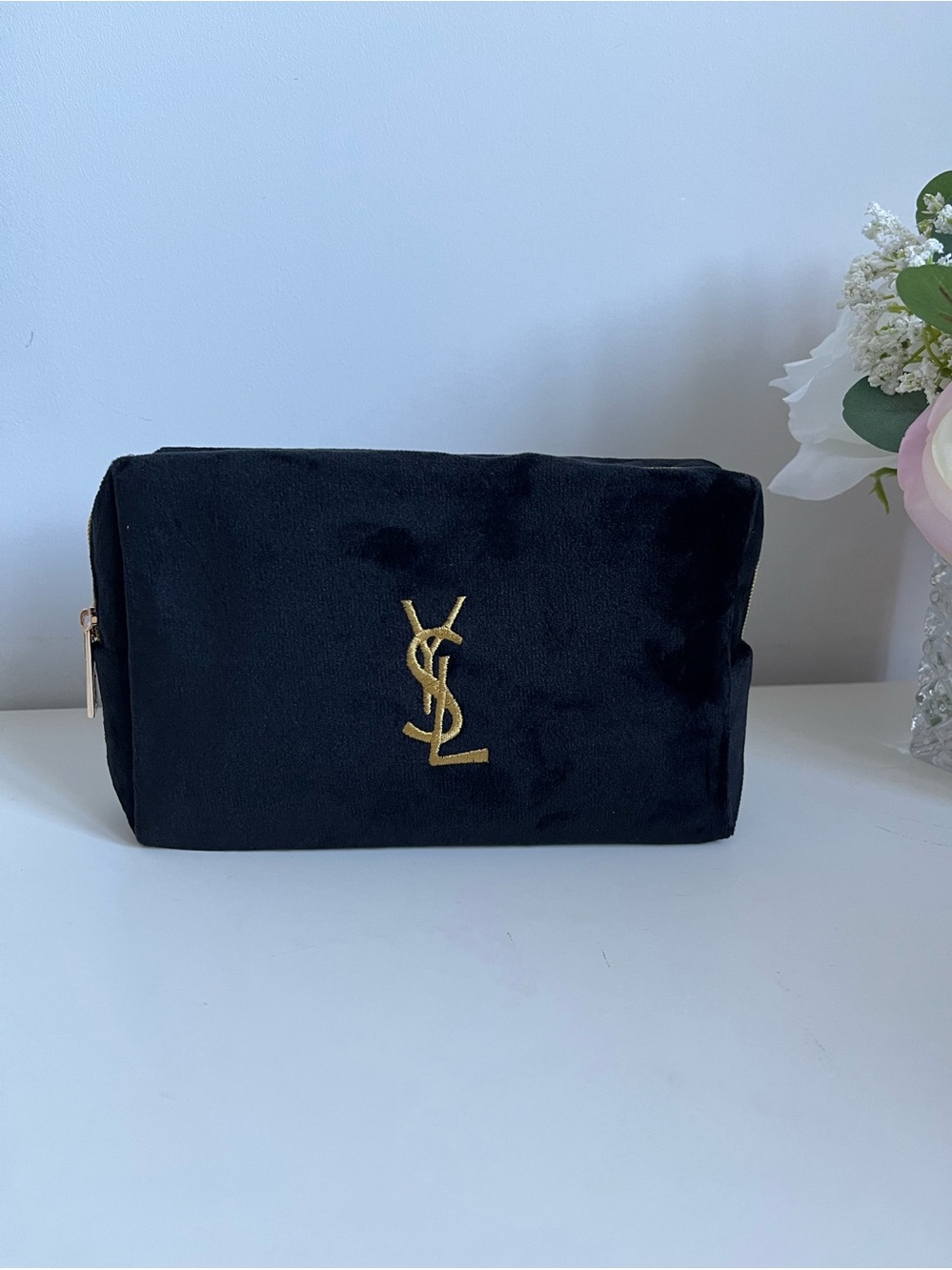 YSL Black Velvet Pouch